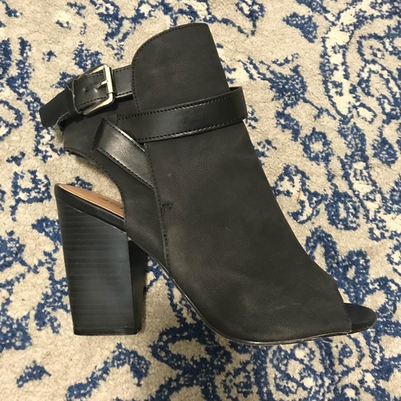 Peep Toe Black Booties - Picture 3 of 8